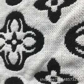 色织棉麻棉线编织布料厂家直供梳棉提花面料坐凳桌旗面料双面AB面