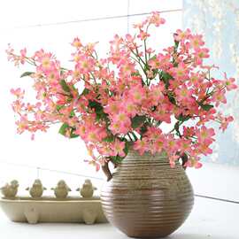 仿真花绢花油桐花插花摆件婚庆布景假花迎春花跨境绢花春天花会开