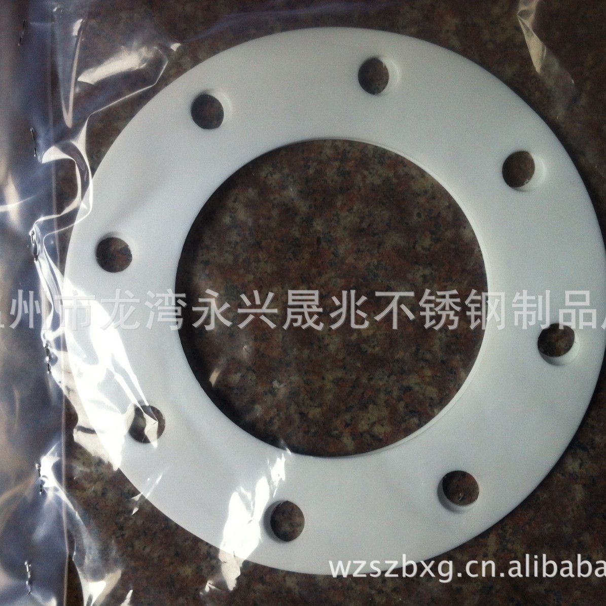 四氟中头垫 卡箍法垫片 四氟法兰垫片 耐高温法兰垫 带眼法兰垫