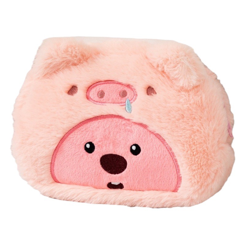 Nueva felpa crossbody pequeño Castor loopy lápiz caso japonés lindo dibujos animados papelería bolsa de gran capacidad bolsa de cosméticos para las mujeres