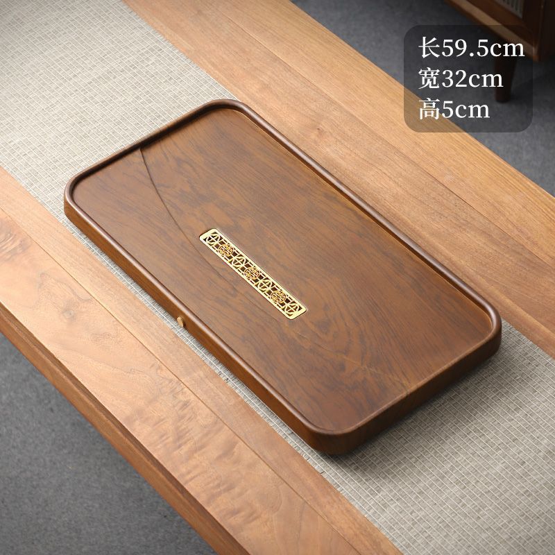 Placa de té de madera sólida, mesa de té simple de oficina, mesa de té china, almacenamiento y drenaje de agua, mesa de té eléctrica