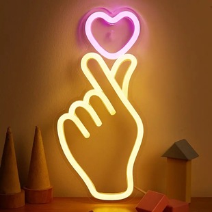 Neon Light Cross-Border E-Commerce Label Sticker Luminous Light Sign English Letter Pattern Atmosphere Decorative Light Sign