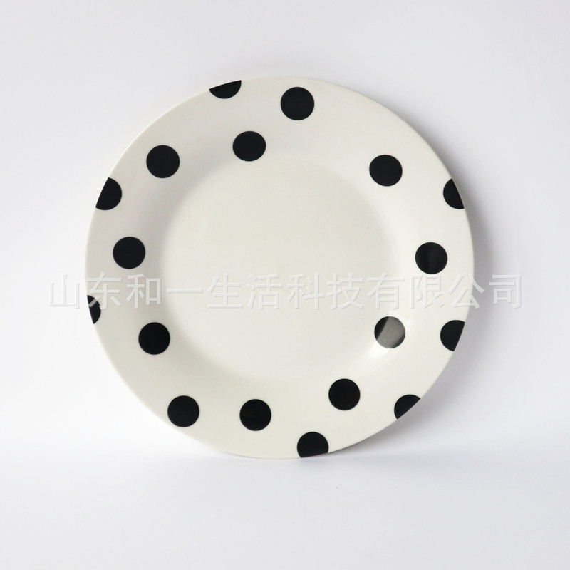 Creative Spotted Pattern Scandinavian Ceramic Bowls and Plates Set Hotel Tableware Set with Customizable Logo