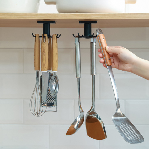 Multi-position rotating hook, kitchen punch-free storage rack, cabinet ceiling sticky hook, top hook, traceless hanger