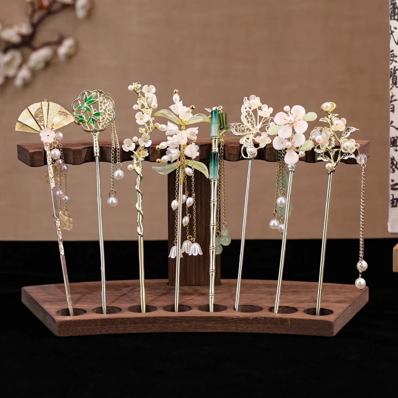 Nueva horquilla china 2025 nuevo estilo estilo antiguo horquilla mujer falda de cara de caballo de alta calidad estilo nacional horquilla de madera paso a paso horquilla tocado