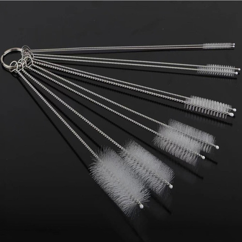 Factory Direct Sales Stainless Steel Test Tube Brush Sipper Brush 13-Piece Set Spout Cleaner, Nylon Baby Bottle Brush Cup Brush