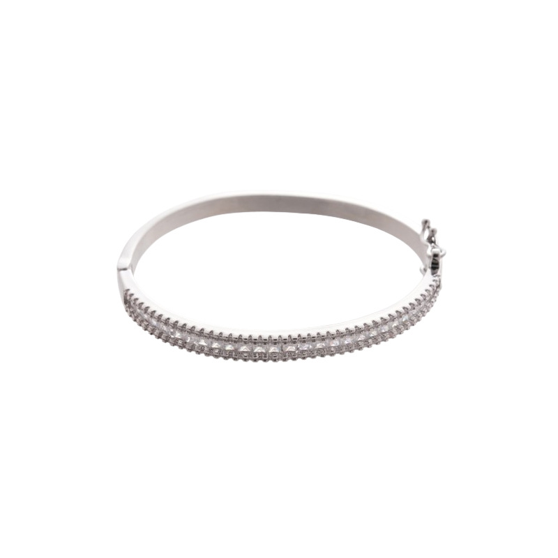 Pulsera con hebilla rectangular de circón, personalidad femenina, pulsera de temperamento de viento simple y frío, joyería de sentido avanzado de nicho al por mayor