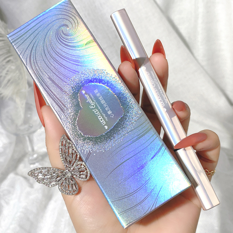 WODWOD心慕流光眼液筆防水防汗不暈染酷黑海綿頭初學者學生眼線筆