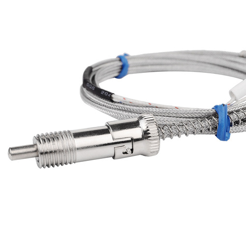 K-type bimetallic spring thread M12 metal shield wire temperature sensor