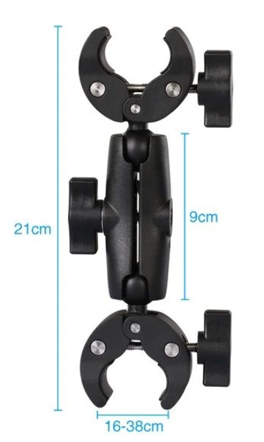 GoProアクションカメラ用バイク固定クリップ、防振、屋外用両頭強力クリップ、ライディング撮影スタンド