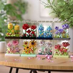 【卸売り代行】積み木の永遠の命の花束の微粒の組み合わせのおもちゃはレゴの贈り物と互換性があります。