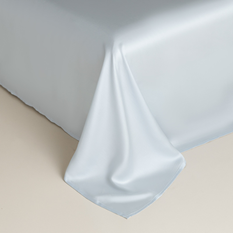 Summer Ice Silk Duvet Cover Set Luxury Washed Solid Colour Bedding_voghion.com
