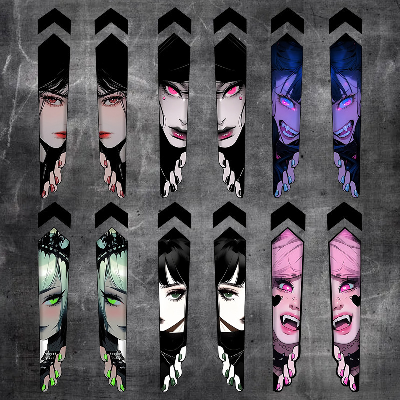 Road Bike Downtube Anime Eye-Catching Mountain Bike Frame Jdm Personalized Decorative Waterproof Sticker Modification Accessories