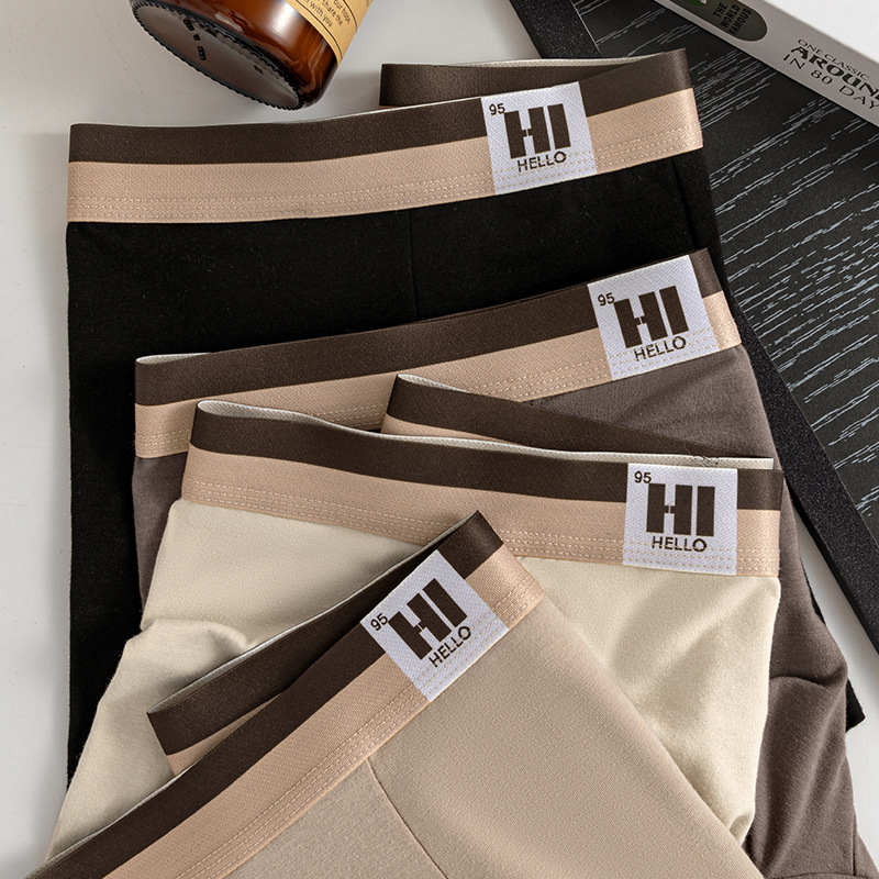 Fábrica directa para hombres al por mayor algodón antibacteriano respirable hombre pantalones cortos de esquina de cuatro esquina de hombre calzoncillos de calzoncillos