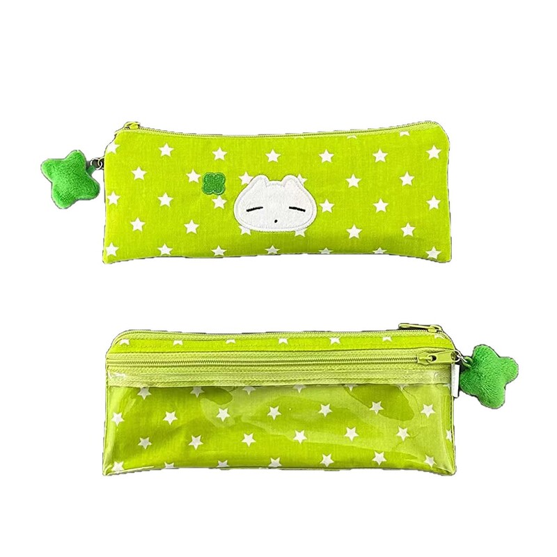 スターペンバッグ ブルーグリーン 学生用 シンプルでかわいいイン デスクトップ文具収納バッグ 在庫あり|undefined