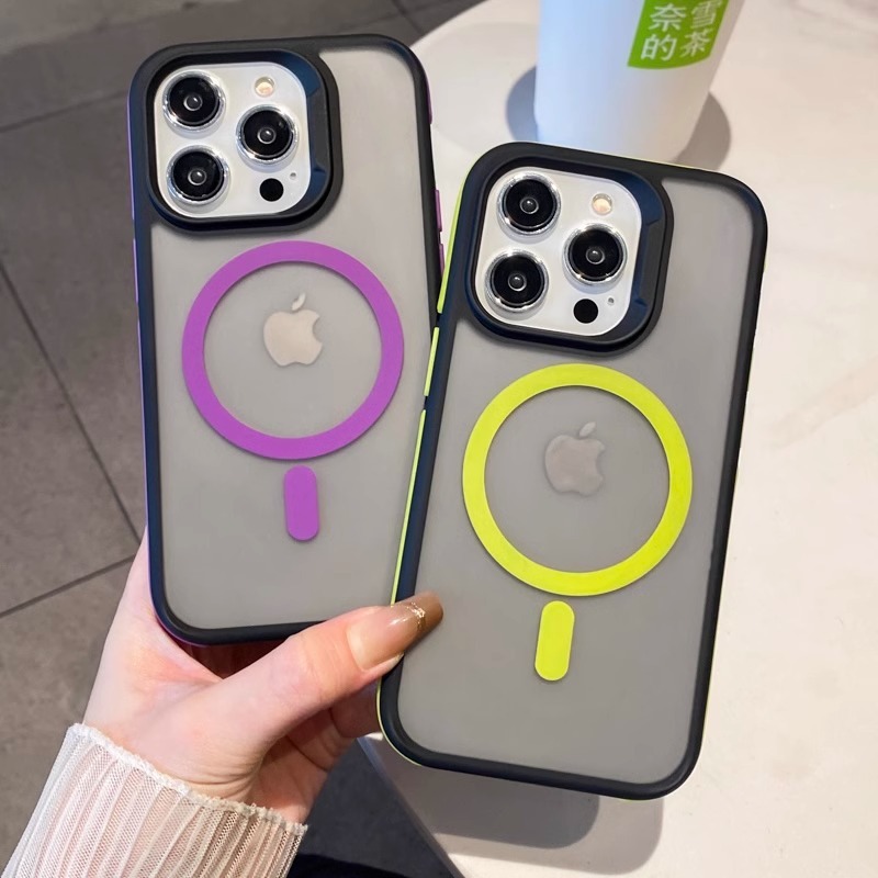 iPhone16Promax 磁気電話ケース 15Pro 保護カバー 14 2 色 13 滑り止めエッジスキンフィール 12p に適しています。|undefined