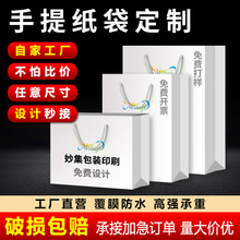 公司手提纸袋定制小批量女装服装店医院白卡包装袋礼品袋定做纸质