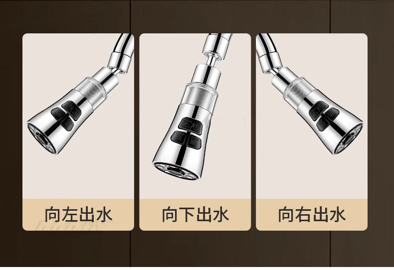 Kitchen faucet extender, universal rotatable, household filtration and water purification three-position scratch-off splash-proof head faucet connector undefined