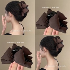 立体綿入りリボンクリップ、特大ヘアクリップ、女性用後頭部用の新しい高級シャーククリップヘアアクセサリー