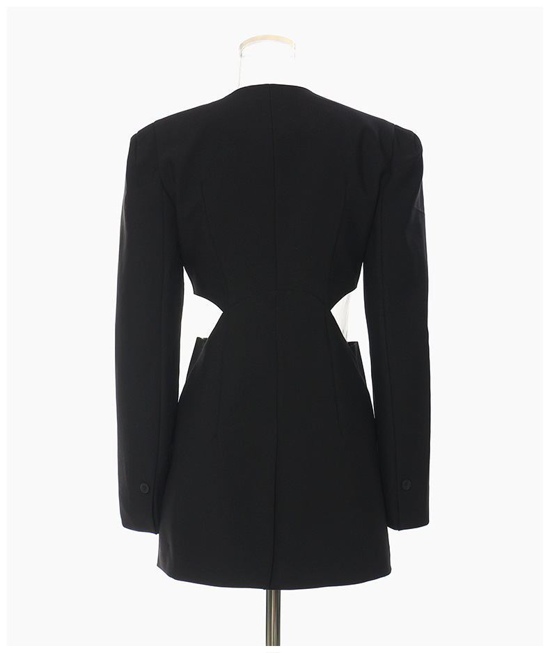 Office Side Waist Baring Slim Fit Exquisite Cut Personality Fashionable Jacket