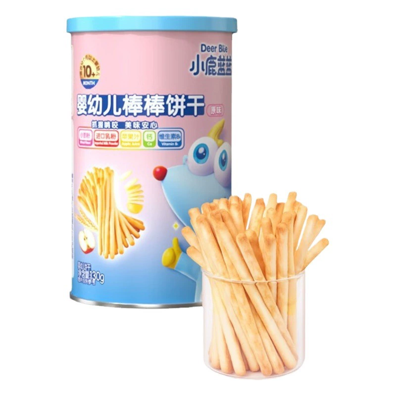 Детские палочки-бисквиты Little Deer Blue Blue для развития моторики и навыков захвата, прорезыватели для зубов, обжаренные на углях, бренд детских снеков.