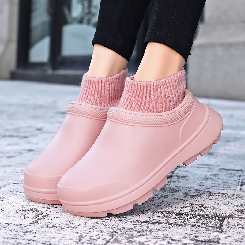 Super fondo grueso zapatillas de algodón de las mujeres del otoño y el invierno cálido hogar zapatos de algodón de Interior Impermeable