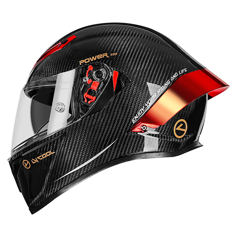 Casco de fibra de carbono para motocicleta de segunda generación, nuevo casco para hombre certificado 3c, casco completo para motocicleta, cuatro estaciones para hombres y mujeres, lentes dobles universales