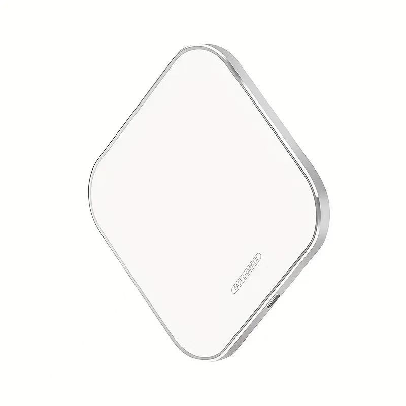 Cargador inalámbrico cuadrado de 10W/15W/20W, espejo acrílico, carga rápida, comercio electrónico transfronterizo, cargador inalámbrico de escritorio, venta al por mayor