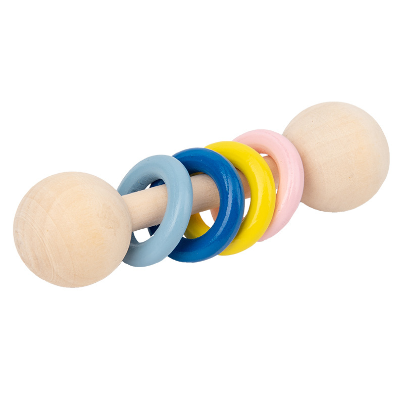 Madera Monthi bebés educación temprana tranquilizar campana de la cama Orf campana de la mano bebé agarrar campana campana instrumento musical juguete