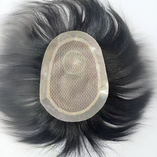 Men's Wig Bio-Scalp Overhead Refill Realistic Invisible Full Hand-Woven Hand-in-Hand Real-Life Hair Refill Block for Men