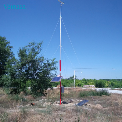 10米風杆自動氣象站AWS408太陽能無線氣象監測數據回傳電腦下載