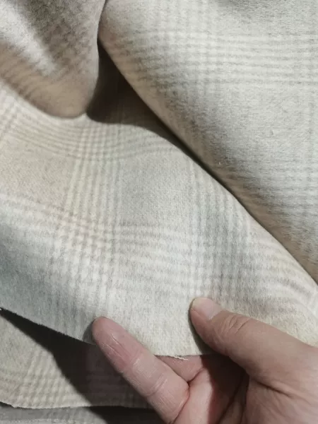 Oatmeal plaid cashmere 2 meters weight 950