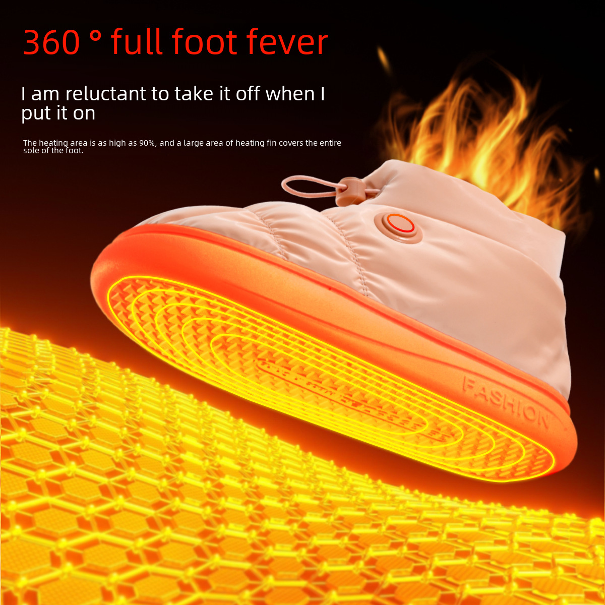 Foot warmer heating shoes charging heating warm cotton shoes Home Office foot warmer removable and washable electric heating cotton shoes men and wome_voghion.com