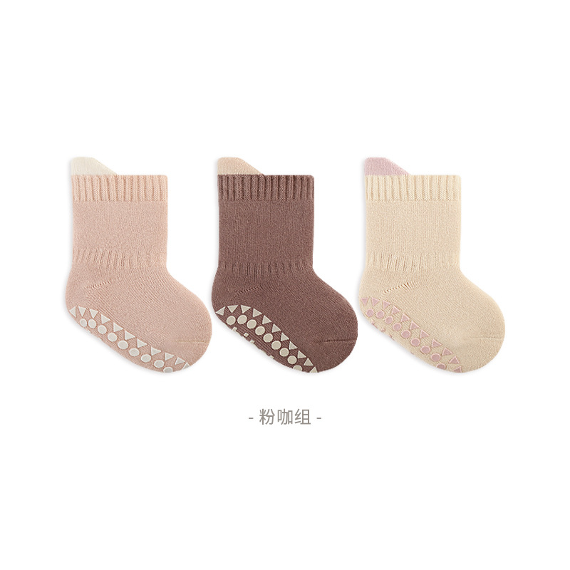 2023 Invierno nuevo bebé calcetines de piso boca suelta sin hueso interior antideslizante niños y niñas bebé niño media pantorrilla calcetines de algodón