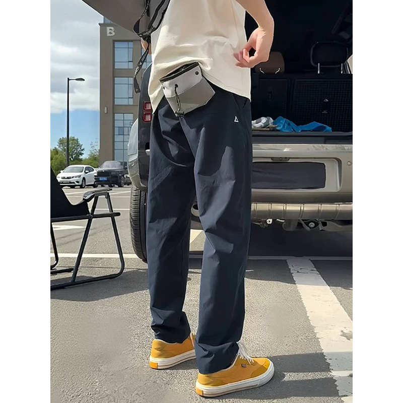 25 New Functional Small Triangle White Label Wide American Workwear Casual Pants for Men and Women, Loose Tapered Casual Pants