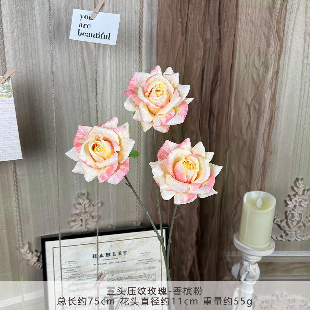 K-3헤드 엠보싱 로즈-샴페인 핑크