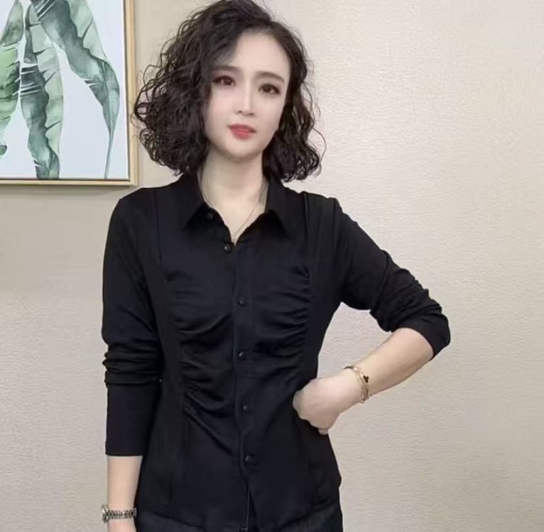 一件代发直播爆款2025秋季新款长袖衬衫女打底衫显瘦T恤上衣开衫|undefined