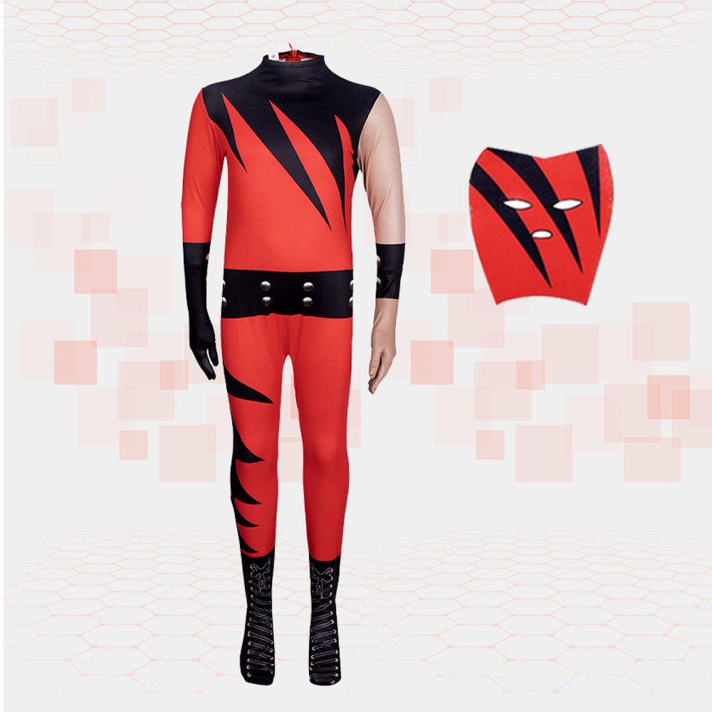 WWE摔跤手cos緊身衣服飾萬聖節兒童連體衣cosplay服裝凱恩