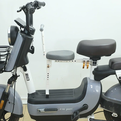 Vehicle Child Seat, Front-Mounted: Electric car child seat - grey-seat-folding-armrest