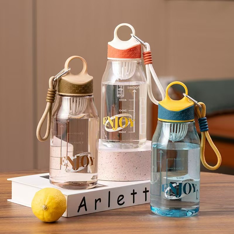 Taza de agua deportiva de plástico transparente portátil taza de agua taza de botella de agua de grado alimenticio PC hervidor de agua resistente a altas temperaturas