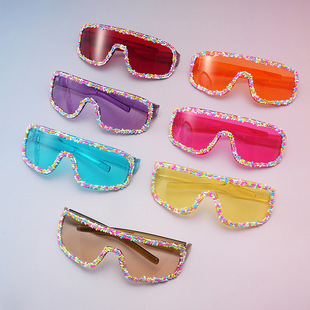 2025 new fashion brand futuristic large frame acrylic color handmade candy party ball windproof goggles