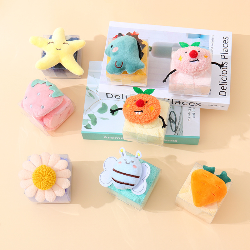 Children's Day Kindergarten Graduates Day Full Moon Gift Accompanying Gift Cute Cartoon Hand Towel Gift Box