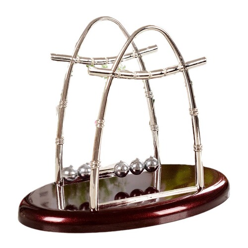 3 large, medium, and small sail-shaped Newtonian collision pieces, inertia collision balls, arched iron and wooden handicrafts, novelty gifts