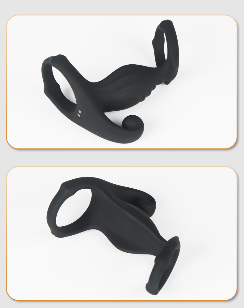Black Panther App-Controlled Dual-Ring Vibrating Cock Ring for Couples — detail image 26