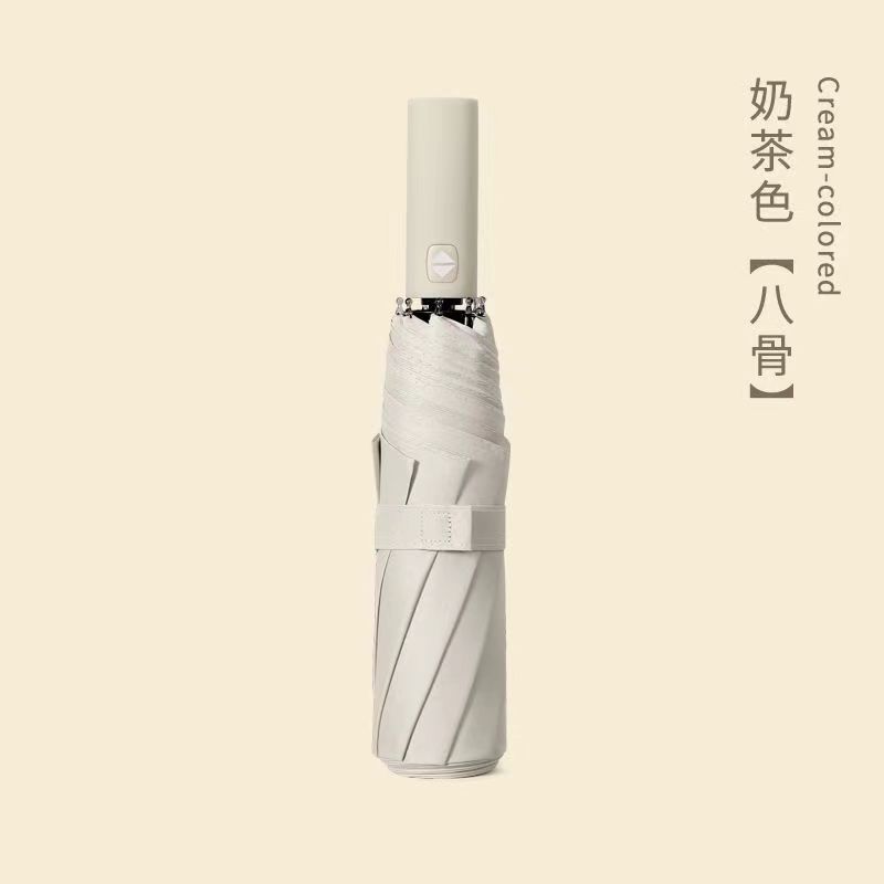 Mi 1, paraguas automático de 8 varillas, color albaricoque, con revestimiento de vinilo.