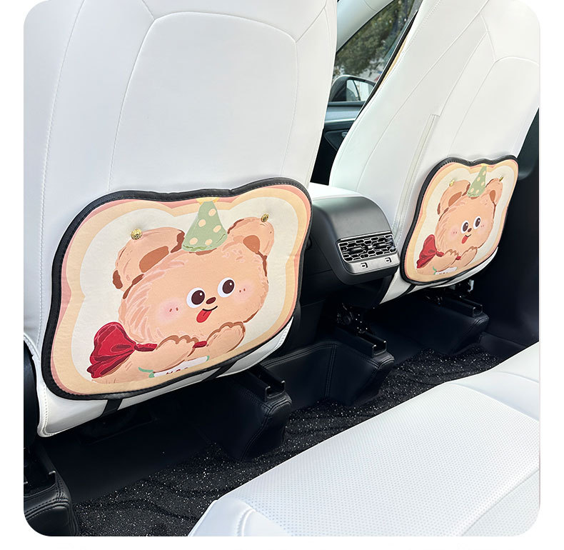 Cartoon cute bear car anti-kick pad universal rear seat back anti-dirty protective pad car rear seat protective pad