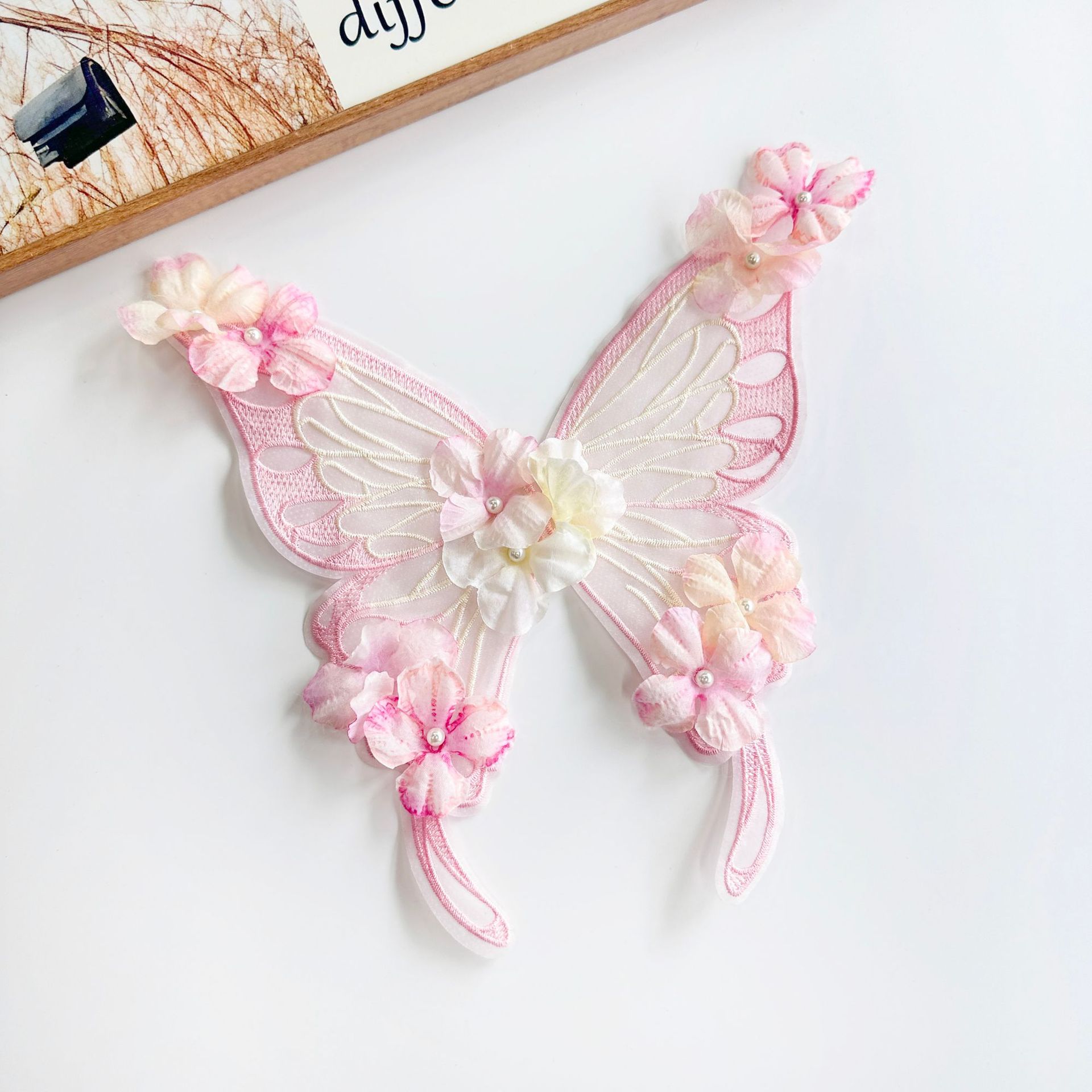 Horquilla con flor, pinza de pelo grande con mariposa, accesorio para el cabello de estilo antiguo, accesorio para el cabello de princesa Hanfu súper mágico, accesorio dulce para el cabello de mascotas, horquilla con flor de seda.