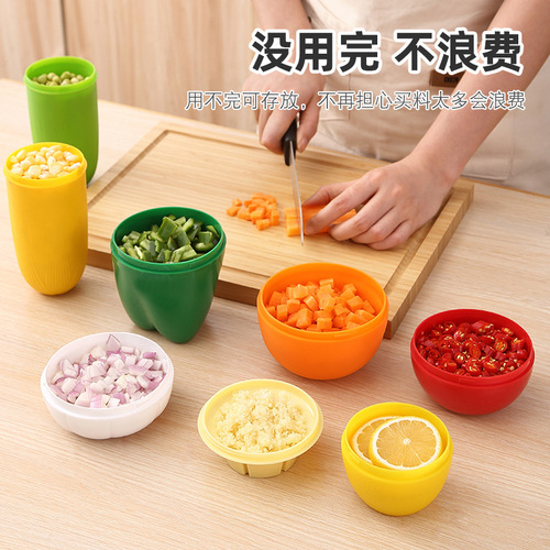 Mini vegetable sealed box Portable plastic storage box set Transparent grape and garlic storage bowl