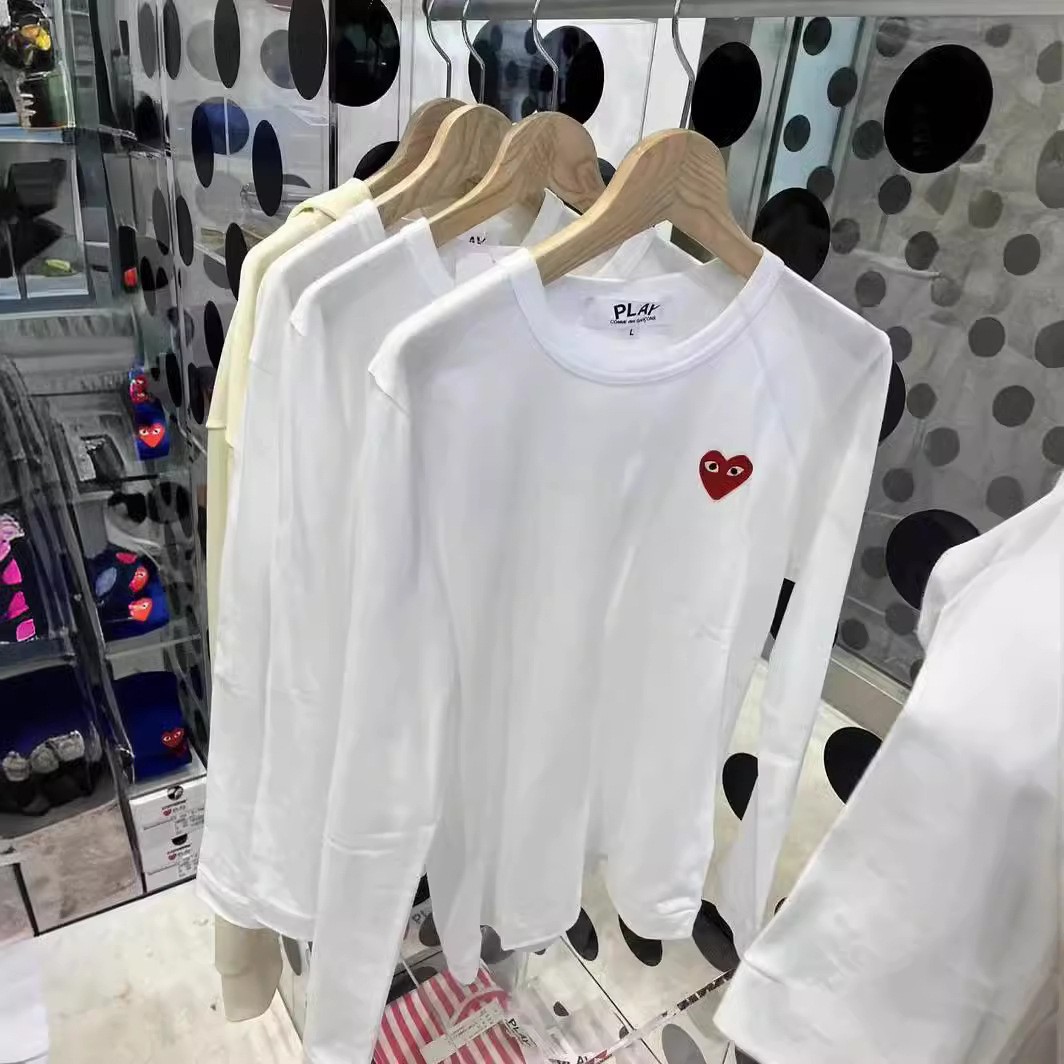 Chuanjiu 2024 Play Chuanjiu Summer Embroidery Heart Embroidery Red Heart Double Heart Gold Heart Unisex Couple Pure Cotton