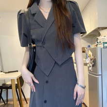 今年流行漂亮套装裙夏装搭配一整套韩系气质灰色半身裙连衣裙子女